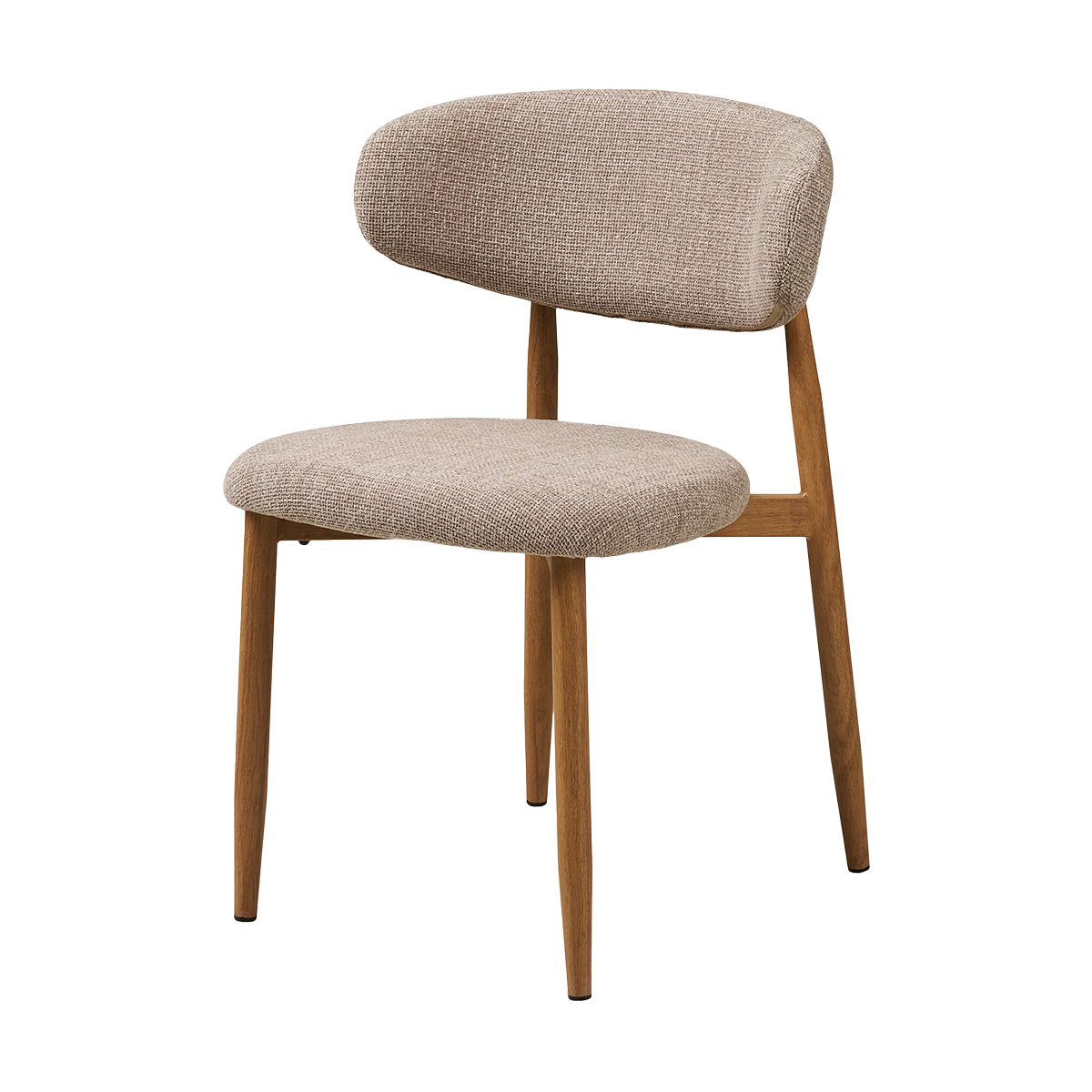 Artichok Veronique eetkamerstoel met stoffen zitvlak en rugleuning zand