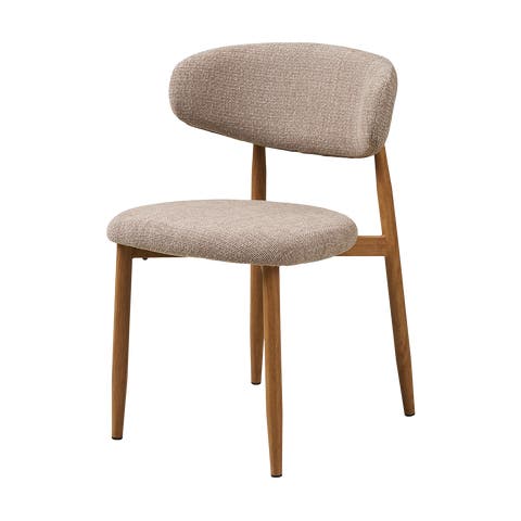 Veronique eetkamerstoel met stoffen zitvlak en rugleuning zand