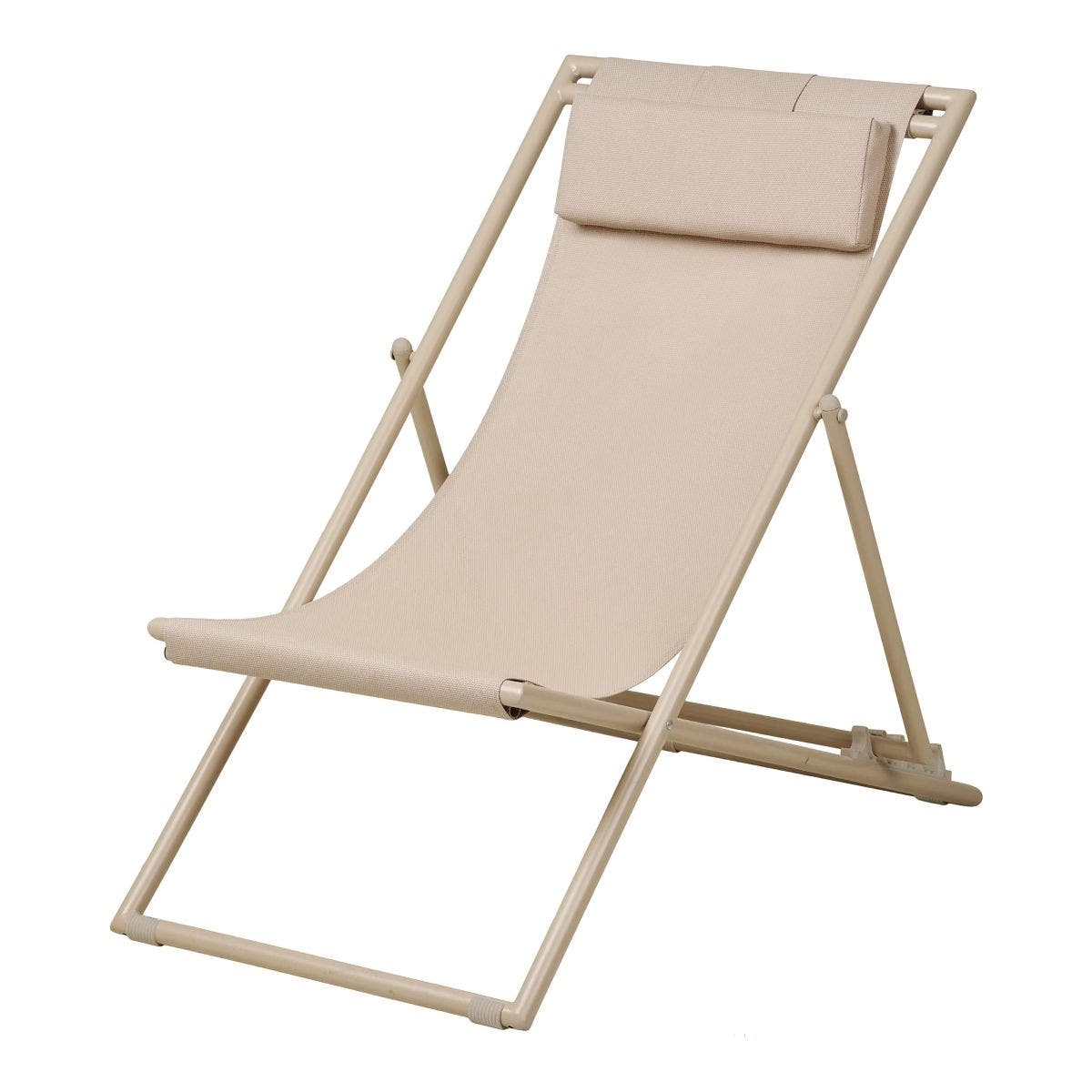 Artichok Sunny metalen verstelbare strandstoel taupe