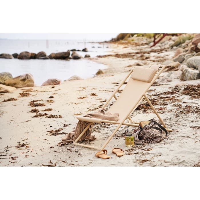 Sunny metalen verstelbare strandstoel taupe 