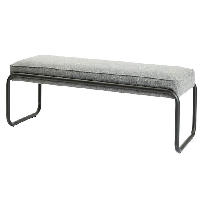 Stijn bekleed bankje grijs - 110 x 42 cm