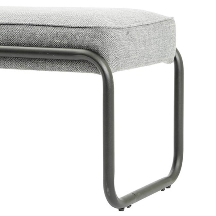 Stijn bekleed bankje grijs - 110 x 42 cm - eetbankje - halbankje - stof - metalen poten