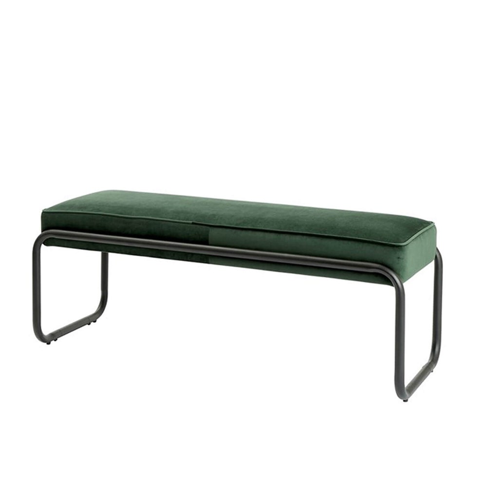 Stijn velvet bankje donkergroen - 110 x 37 cm