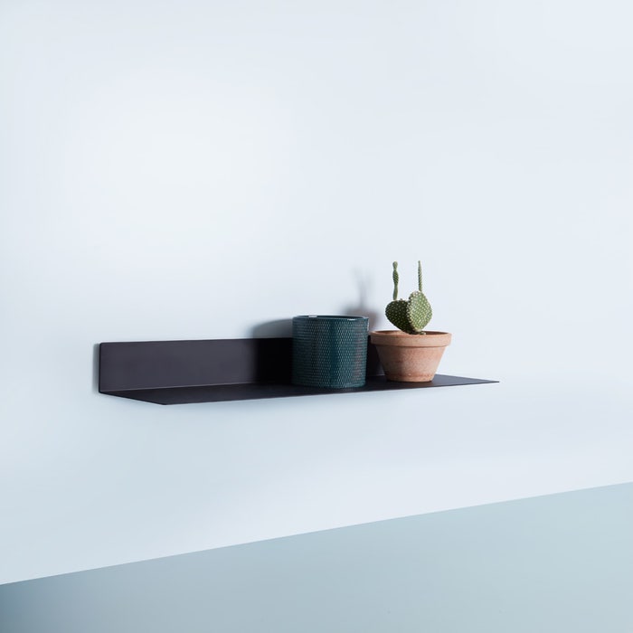 Fleur metalen wandplank zwart - zwevende plank - muurplank - fotoplank
