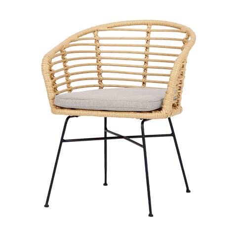 Dax rotan tuinstoel naturel met kussen