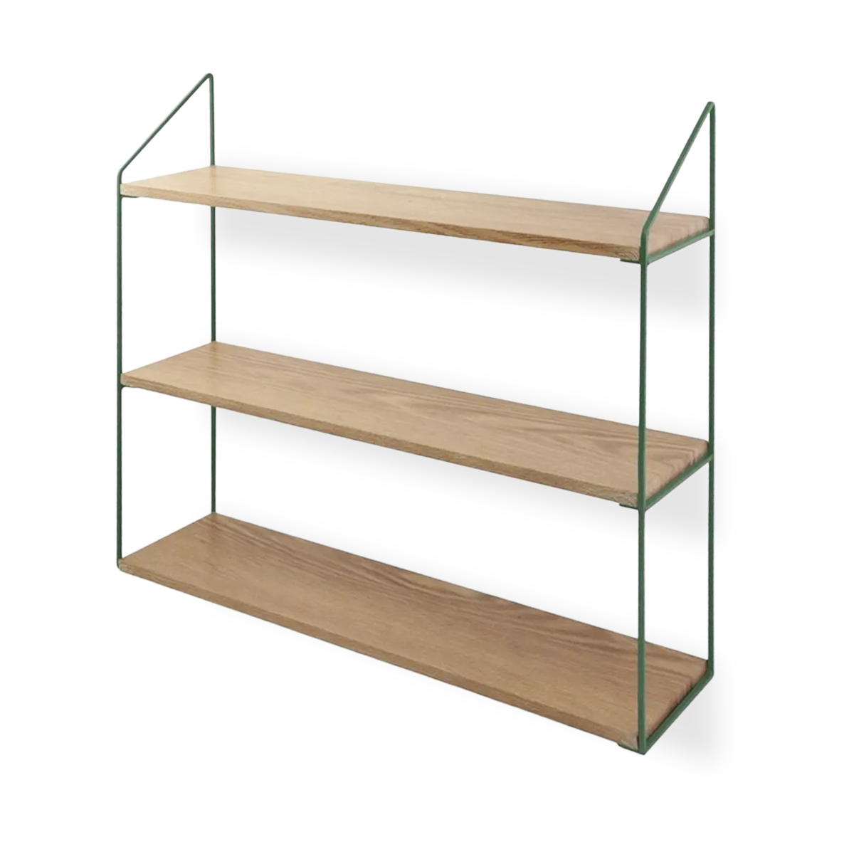 Cara houten wandrek met groen metaal - 60 x 54 cm