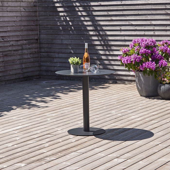 Sieb metalen tuintafel zwart - Ø70 x 72 cm - bistro tafel - ronde