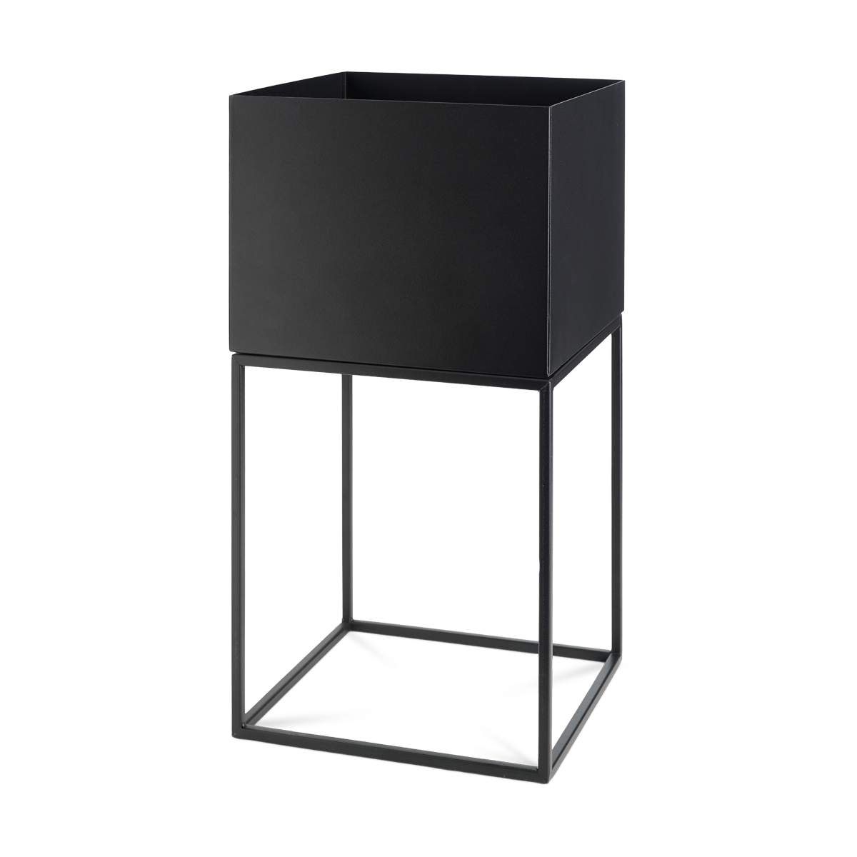 Xam staande metalen plantenbak zwart - 28 x 55 cm