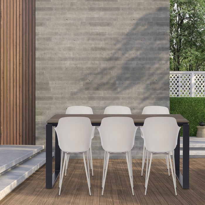 Joris tuintafel bruin - 210 x 100 cm - polywood - kunststof - houtlook - eettafel voor buiten