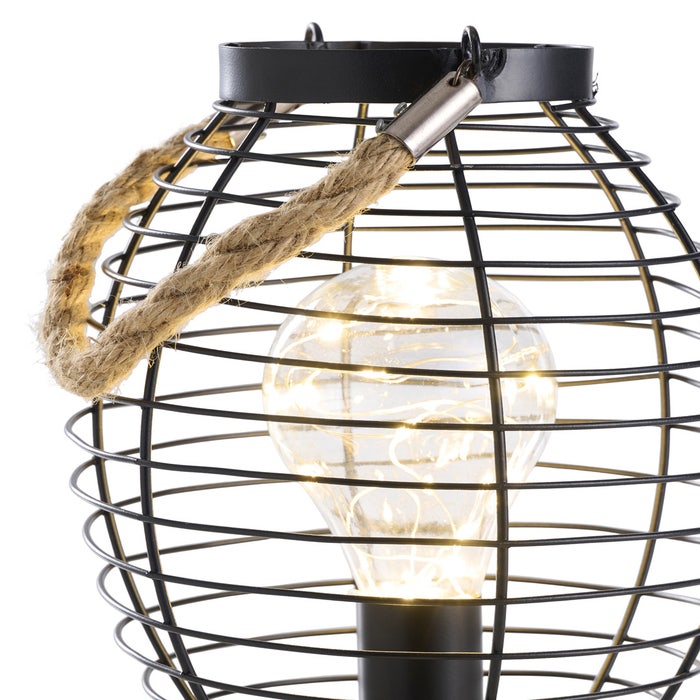 Enzo metalen tuinlantaarn zwart - Ø 20 x 24 cm - buitenlamp - modern - staand - led verlichting