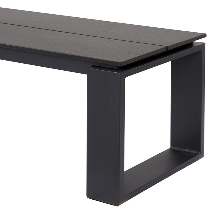 Abel tuinbank zwart - 180 x 43 cm - kunststof - aluminium - eetbank voor buiten