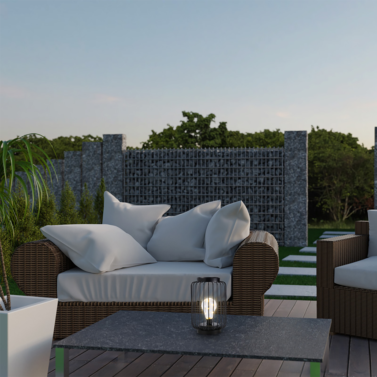 Kyra tuinlamp zwart - Ø 14 x 21 cm buiten tafellamp - led verlichting