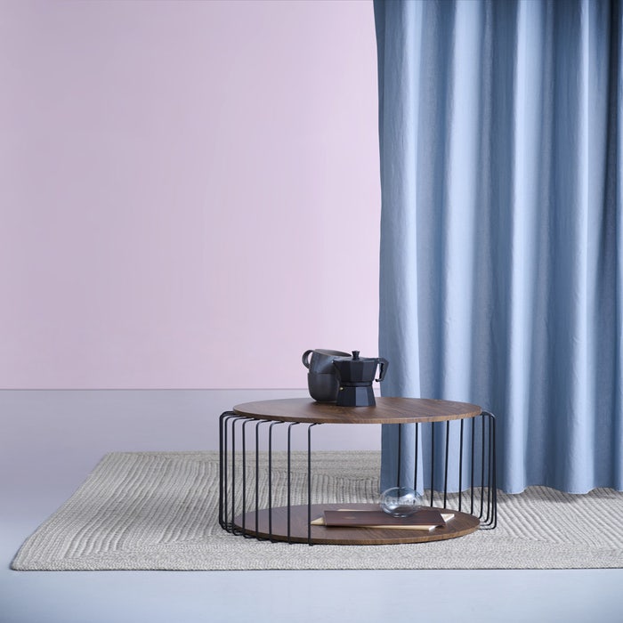 Yuki houten salontafel walnoot - Ø 61 cm - bijzettafel - zwart - bruin