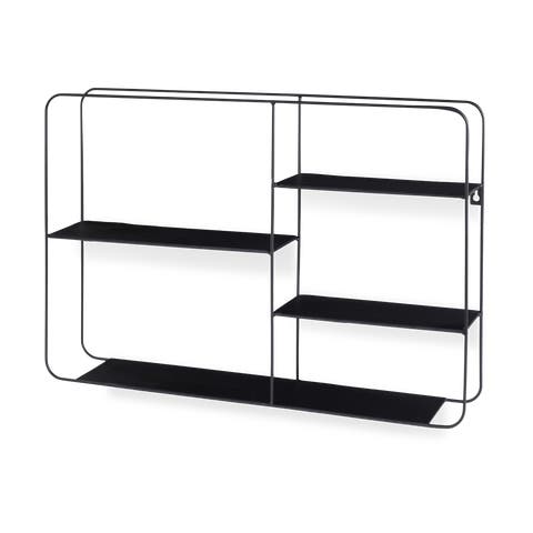 Rosie metalen wandrek zwart - 57 x 40 cm