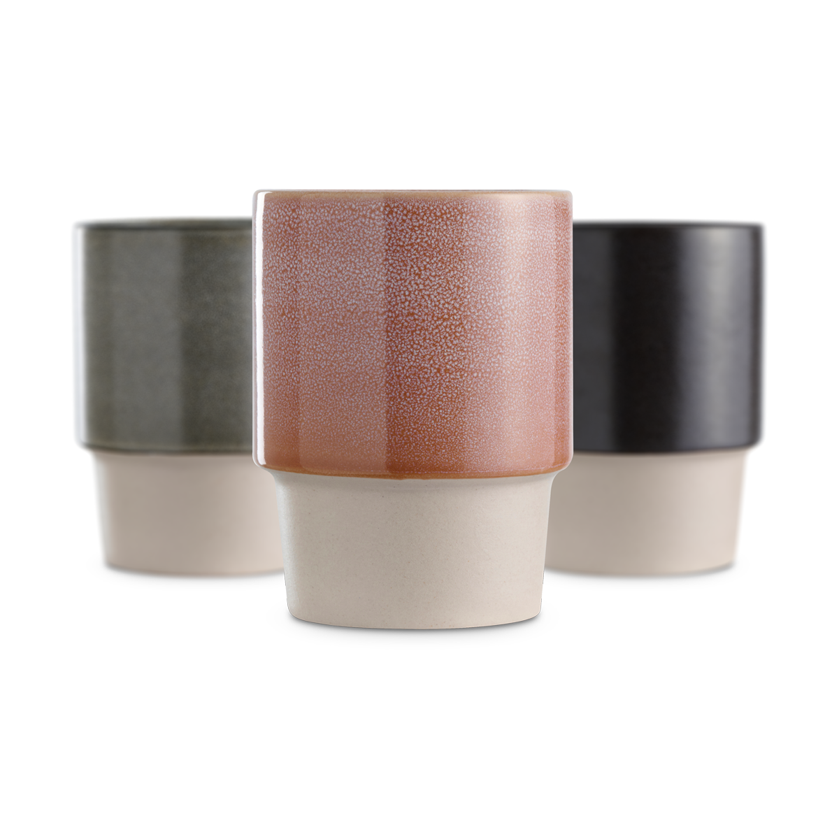 Lilly stoneware mokken - Set van 3 kleuren