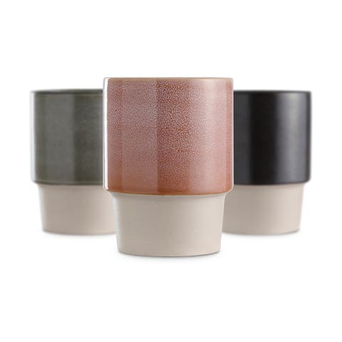 Lilly stoneware mokken - Set van 3 kleuren