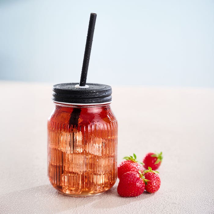 Maeve Mason Jar glas met rietje - 450 ml - drinkbeker - coctail glas
