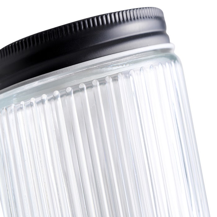 Maeve glazen voorraadpot met deksel - 500 ml - opbergpot - zwart - 500 ml