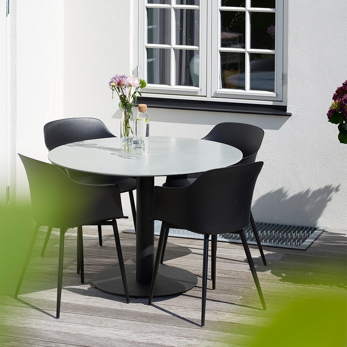 Jasper ronde tuintafel grijs - Ø110 cm - buiten - metaal - betonlook - 4 personen