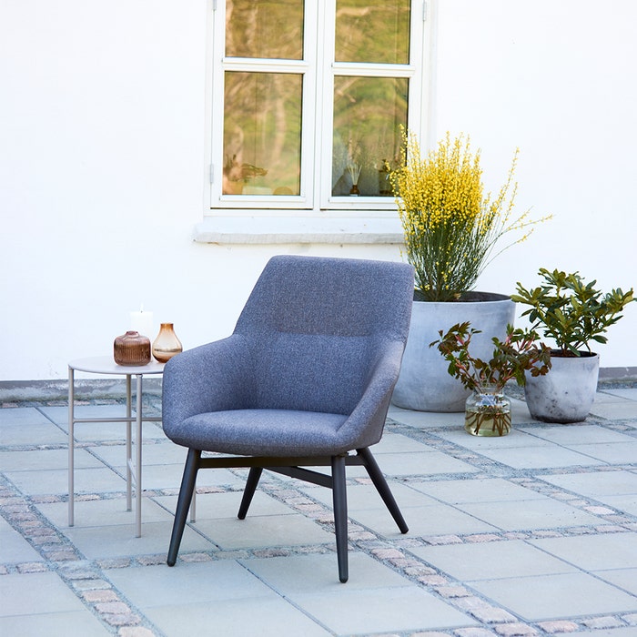 Melle gestoffeerde tuinstoel antraciet - lounge - relax - alumnium - tuin fauteuil - terras stoel