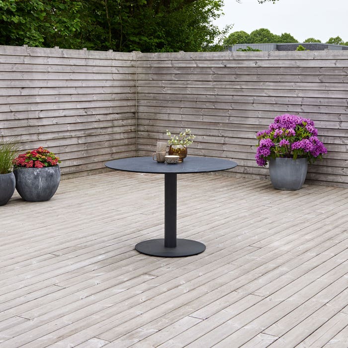 Sieb ronde tuintafel zwart - Ø110 cm - terrastafel - 4 personen - 110 cm