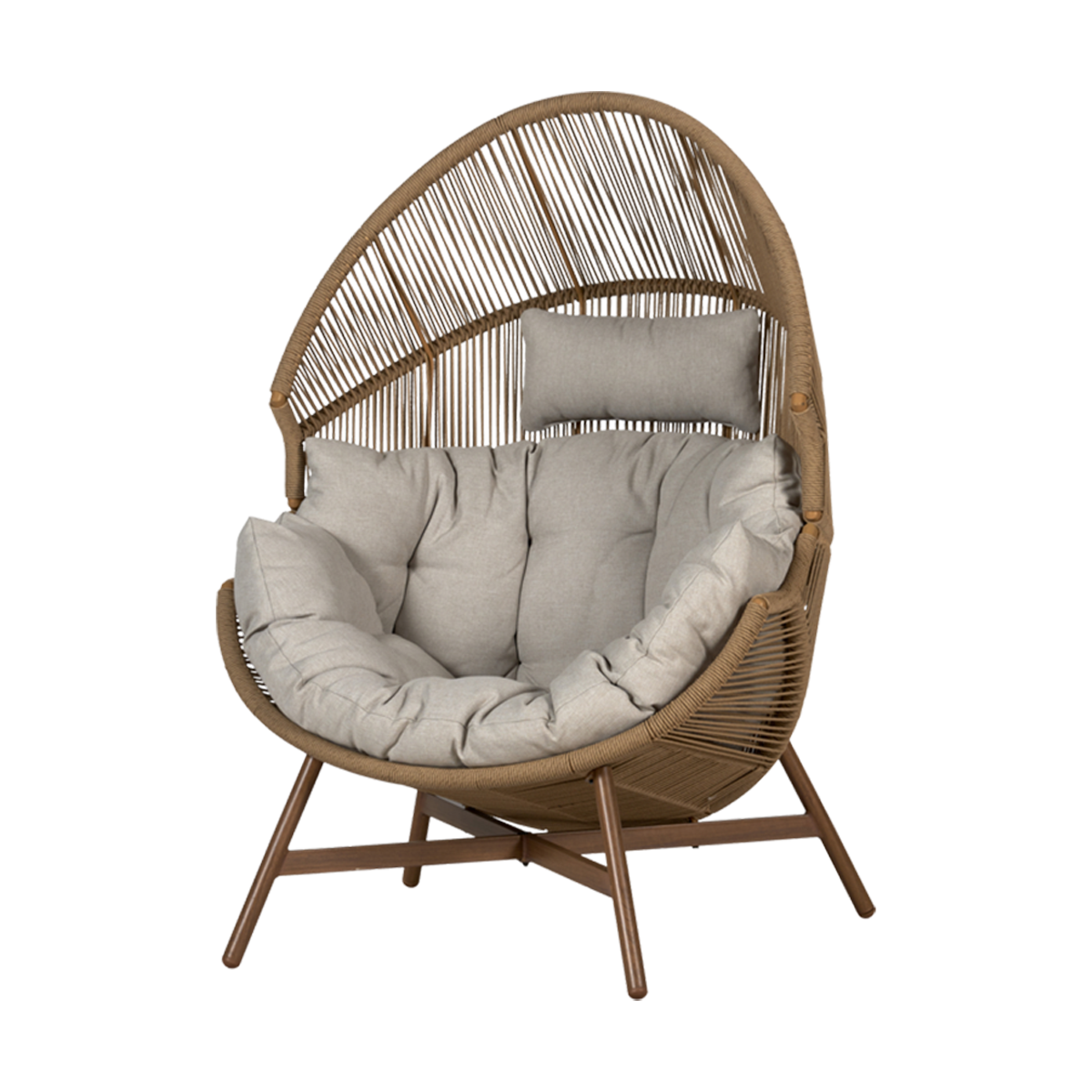 Ayla rattan tuin loungestoel beige