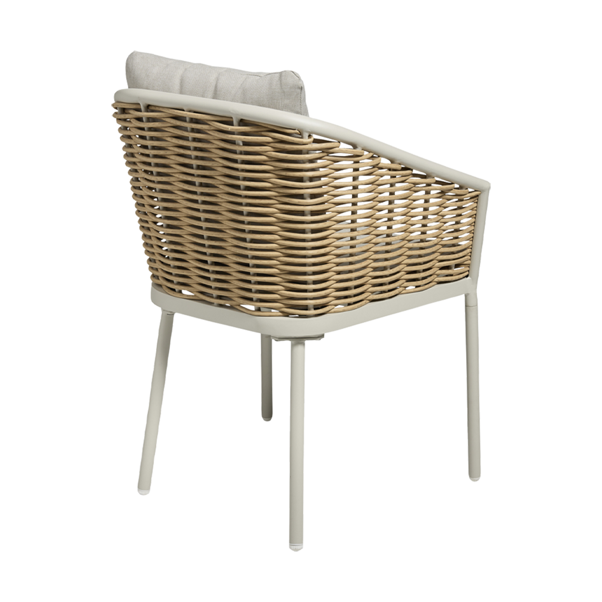 Kayla rotan tuinstoel beige - met zitkussens - terrasstoel - aluminium - rotan - design - dining - met armleuning - zandkleur