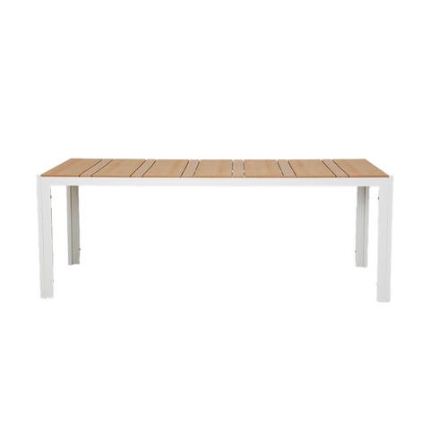 Issey aluminium tuintafel beige met polywood tafelblad - 205 x 90 cm