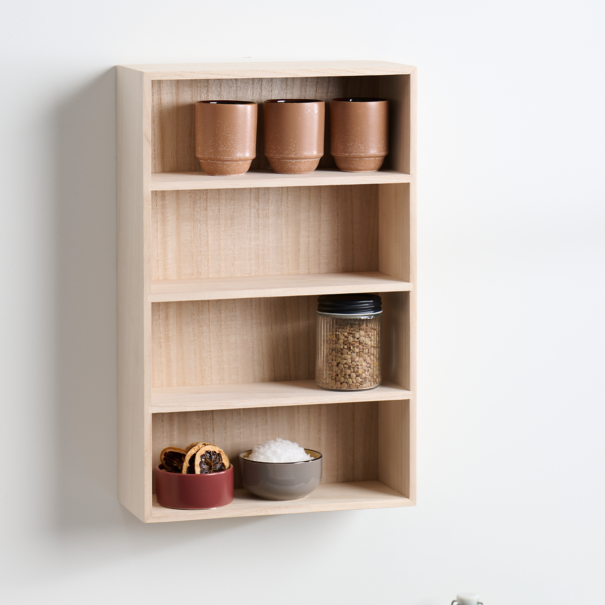 Maas houten wandkast naturel - 31 x 48,5 cm scandinavisch - opbergen