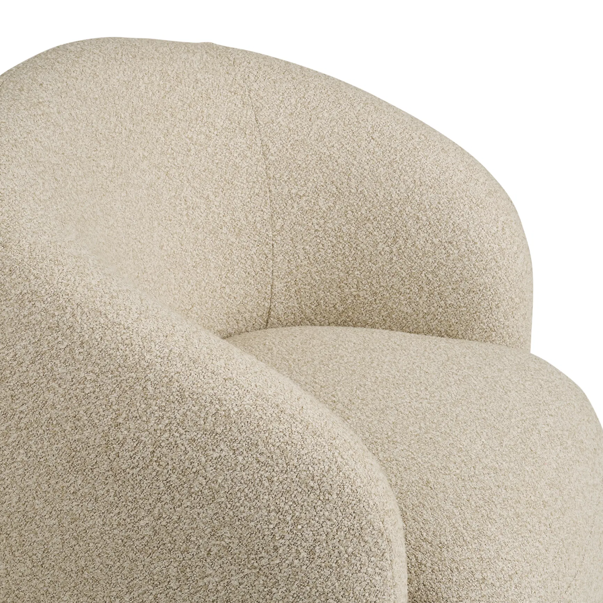Detail van de stof van de Haylie draaibare fauteuil zand