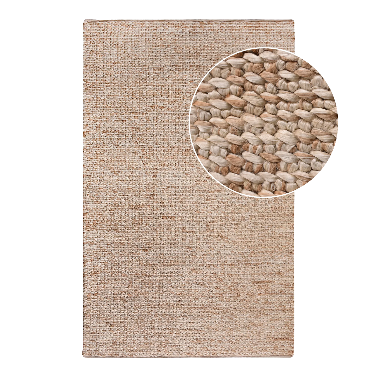 Laurens handgeweven jute vloerkleed naturel - 200 x 300 cm