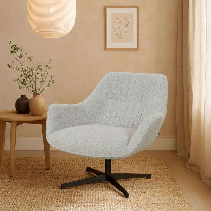 japandi draaibare fauteuil beige melange Jilou