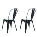 Metalen eetkamerstoel zwart - set van 2