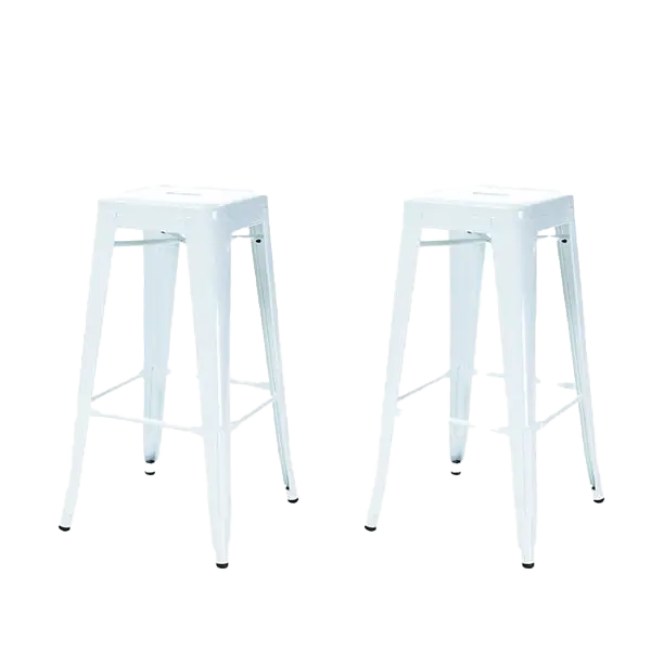 Metalen barkruk wit - 65 cm - set van 2