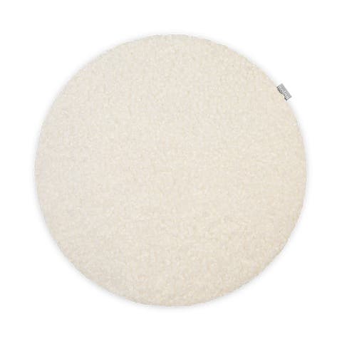 Lot rond zitkussen teddy gebroken wit