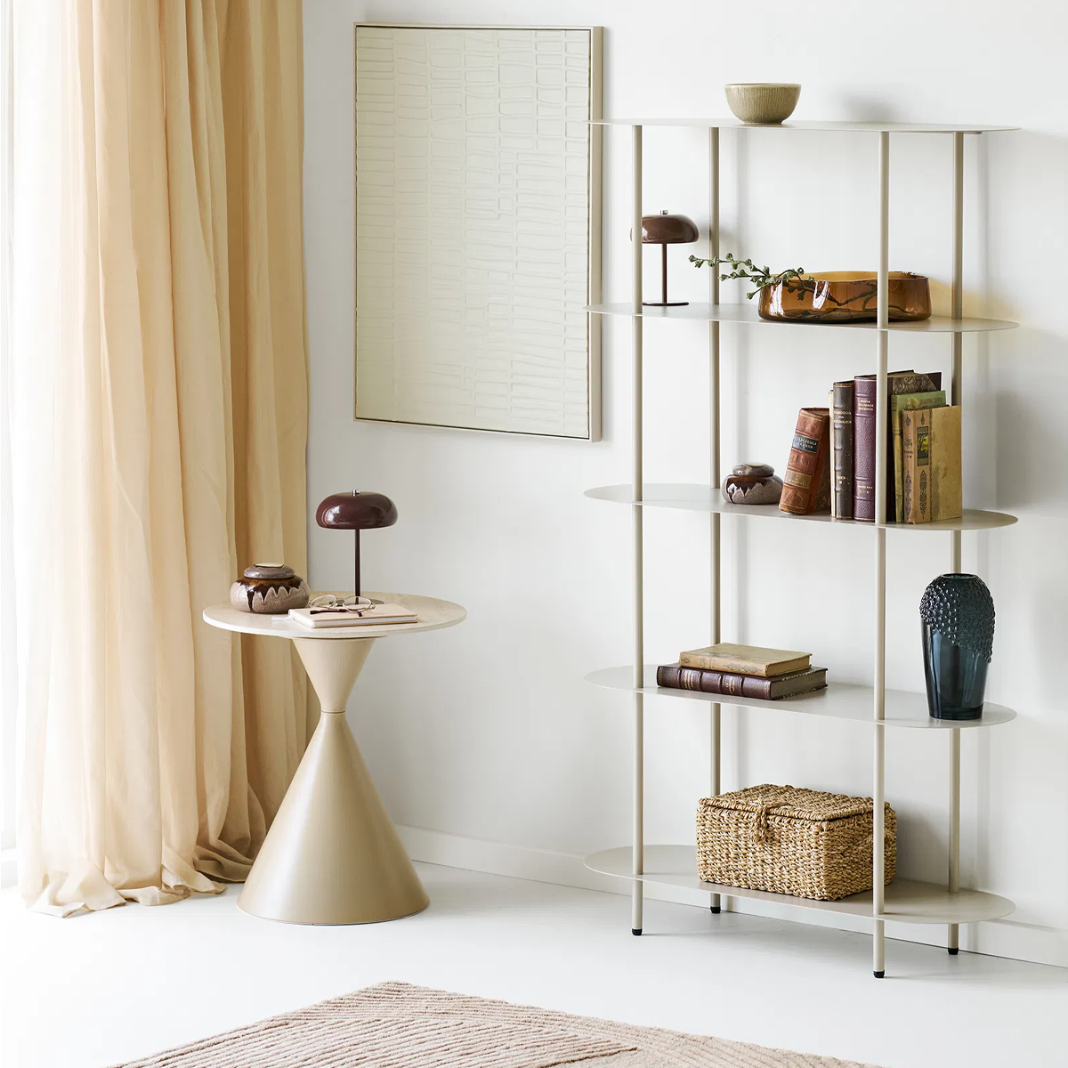 sfeer Marise metalen oplaadbare tafellamp bruin
