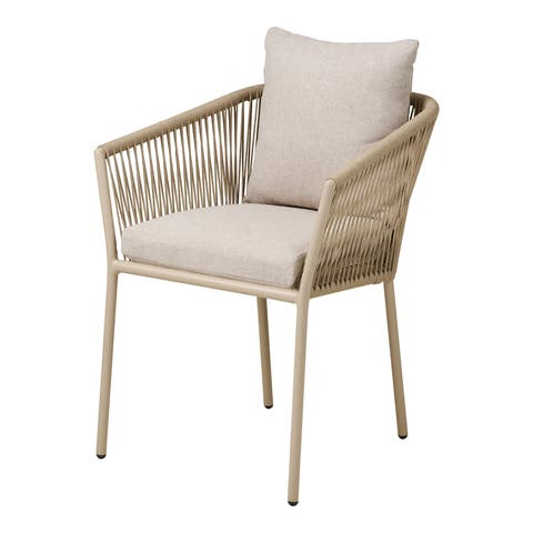 Mexx aluminium tuinstoel beige - met armleuning en kussen