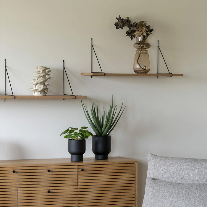 Mick houten wandplank naturel - 80 x 29 cm - boekenplank - zwevend - industriele - keuken - muurplank