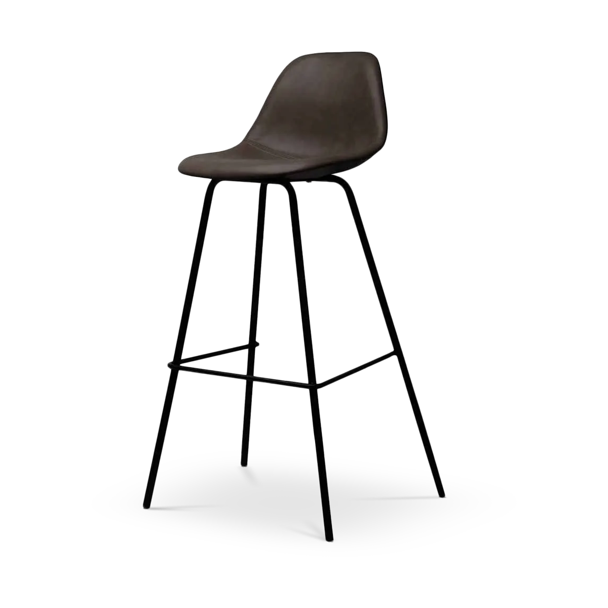 Wout barkruk kunstleer donkerbruin - metalen onderstel - 67 cm