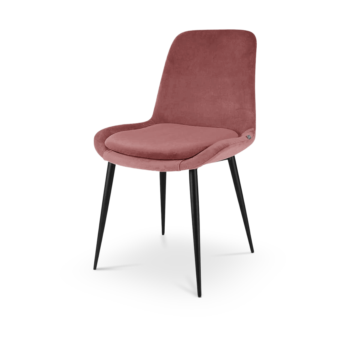 Amelie velvet eetkamerstoel roze - metalen onderstel
