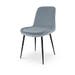 Amelie velvet eetkamerstoel blauw - metalen onderstel