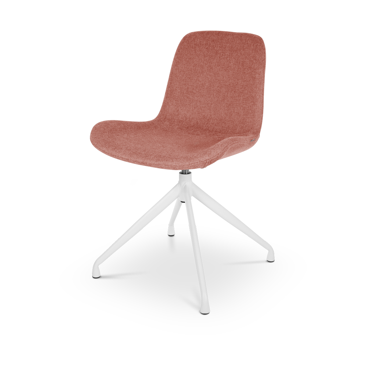 Nola draaibare eetkamerstoel terracotta rood - wit onderstel