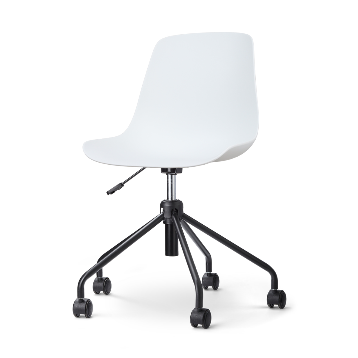 Nout-Pip bureaustoel wit - zwart onderstel