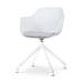 Nola-Liz draaibare eetkamerstoel wit met lichtgrijs zitkussen - wit onderstel