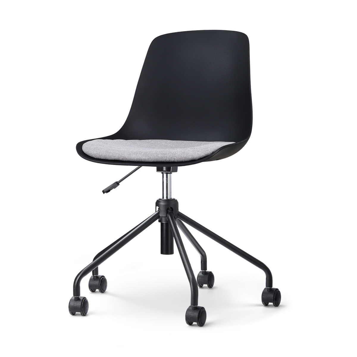 Nout-Liv bureaustoel zwart met lichtgrijs zitkussen - zwart onderstel