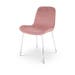 Nora-Fé eetkamerstoel velvet roze - wit onderstel