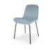 Nora-Fé eetkamerstoel velvet blauw - zwart onderstel