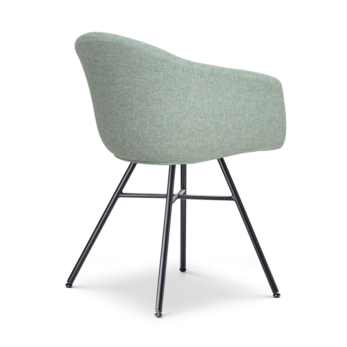 maatvoering van de Noa-Otis eetkamerstoel zacht groen - zwart onderstel - set van 2