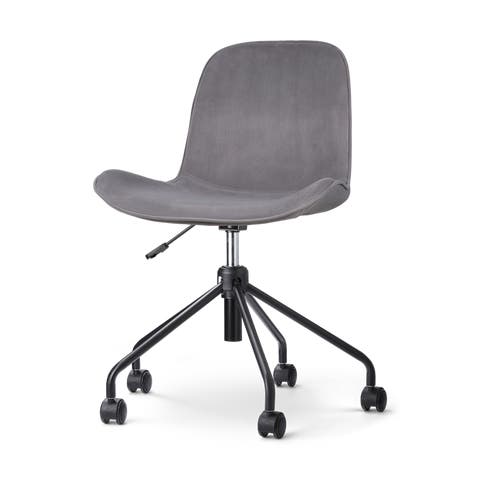 Nout-Fé bureaustoel velvet grijs - zwart onderstel