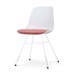 Noa-Liv eetkamerstoel wit met terracotta rood zitkussen - wit onderstel